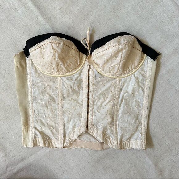 1950 Perma-Lift Bare Back Boned Corset Bustier Bra XS/S Stein & Company Pin Up - Picture 1 of 16